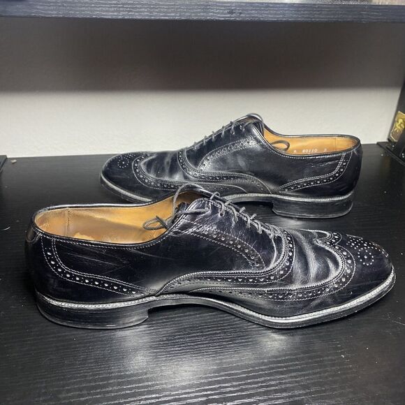 Allen Edmonds CHESTER Men’s 12 A Classic Black Leather Wingtip Brogue - Picture 8 of 10